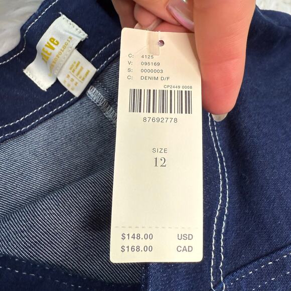 Anthropologie Maeve Denim Edition Portside Button-Front Romper Blue Size 12 NWT - Picture 9 of 16